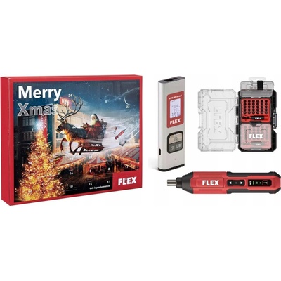 Flex adventný kalendár 24 ks skrutkovač SD 5-300 4.0 diaľkomer ADM 30 smart bity