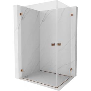 Mexen Lunar-B Duo душ кабина с отваряща се врата 90 x 80 см, прозрачно, розово злато - 832-090L-080P-60-00 (832-090L-080P-60-00)