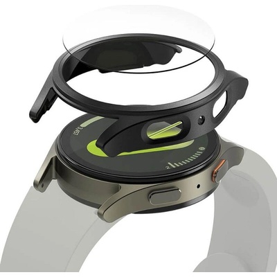Ringke Калъф с Протектор за Samsung Watch 7 44 mm, Ringke Slim Tempered Glass Case Titanium, Черен (8809961787898)