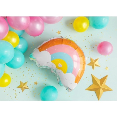 PartyDeco Balónek fóliový Duha 55 x 40 cm