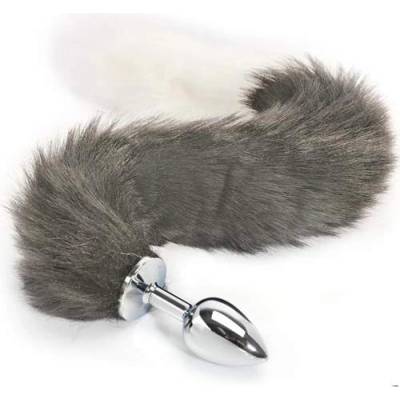 LATETOBED Метален Butt Plug с опашка "GRAY FOX TAIL" 44 см. размер - S