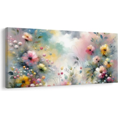Obraz romantické pastelové květy - 120x60