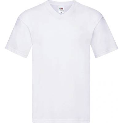 Fruit of the Loom ORIGINAL V-NECK T Pánské tričko s výstřihem do V bílá