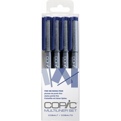 COPIC Technické linery COPIC, 4 ks tmavě modré