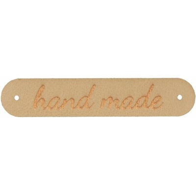 Štítok hand made krémový 5 x 1 cm
