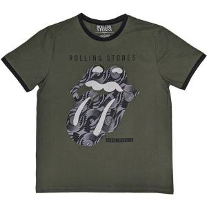 The Rolling Stones Black & White Tongue (Ringer) Khaki Green XL Риза (RSRG256MK04)