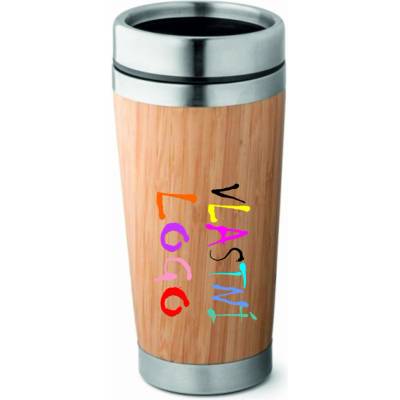 On Design Bambusový cestovní kelímek PIETRO s potiskem naturální 370 ml