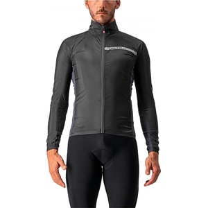 Castelli Мъжко ветрозащитно яке за колоездене Castelli Squadra Stretch Jacket Cycling jacket - Light Black / Dark Grey - размер XXL (051-0695-0216)