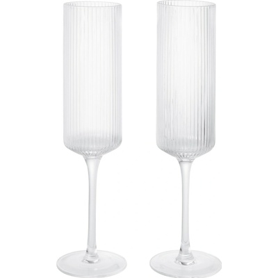 Ferm Living Sklenice Ripple Champagne Clear 2 x 150 ml
