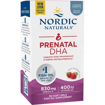 Nordic Naturals Prenatal DHA 830 mg | With 400 IU D3 [90 Дъвчащи гел капсули] Ягода