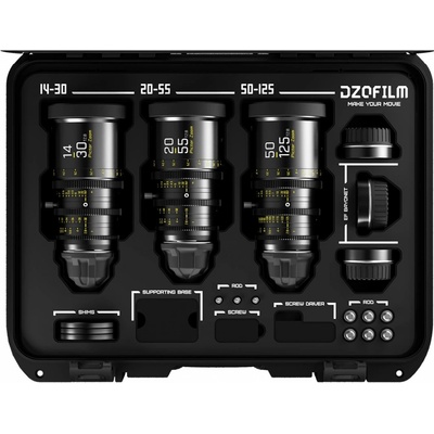 DZO Optics DZOFilm Pictor Zoom 3-Lens Kit 14-30/20-55/50-125, T2.8 Black DZO Optics