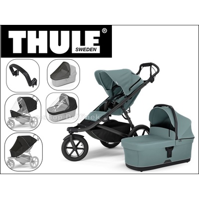 Thule Urban Glide 3 + korba + pláštěnka + moskytiéra + madlo + pláštěnka na korbu + moskytiéra na korbu 2024 Mid Blue