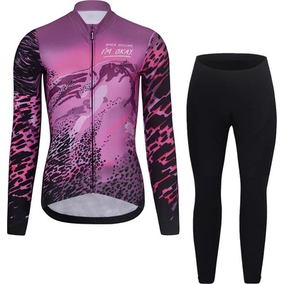 Rivanelle a nohavice ROSESCAPE WINTER fialová/čierna