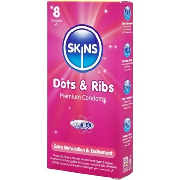 Image 1 of Skins - оребрен и точков презерватив (8 бр. )