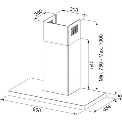 Franke Аспиратор hood ftln h45 x/bk glass a90 franke (325.0657.267)