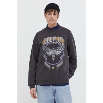 The Kooples Памучен суичър The Kooples в сиво с принт HSWE28004K (HSWE28004K)