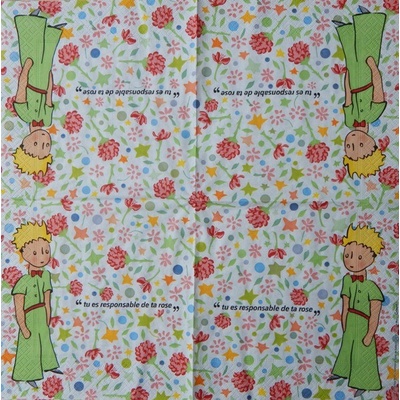 Clouet servítky Malý princ a kytičky 33x33cm