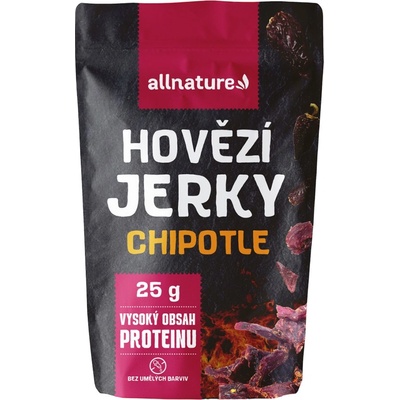 Allnature BEEF Chipotle jerky sušené hovädzie mäso s chipotle omáčkou 25 g