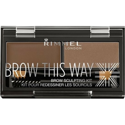 Rimmel London RIMMEL Brow This Way Set na úpravu obočia 002 Medium Brown 1,1 g