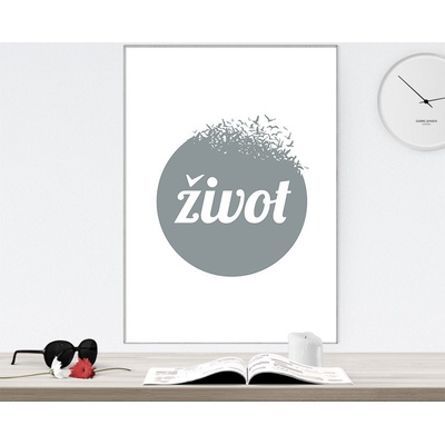Plakát "život" - PDF soubor - Šedá světlě, A3