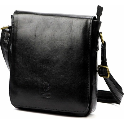 Kvalitní kožená hladká Crossbody taška Florence no. 69 černá