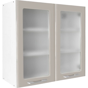 Matis Кухненски шкаф горен с две витрини in mdf v80/s кашмир гланц