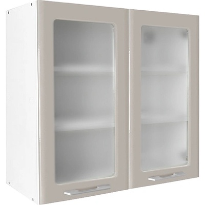 Matis Кухненски шкаф горен с две витрини in mdf v80/s кашмир гланц