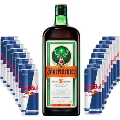 Jägermeister 35% 1,75 l a Red Bull 16 x 0,25 l (set)