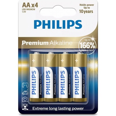 PHILIPS Premium Alkaline AA 4ks LR6M4B/10