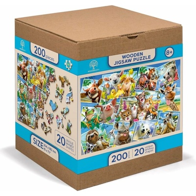 WOODEN CITY Dřevěné Zvířecí pohlednice 2v1 EKO 505 dielov