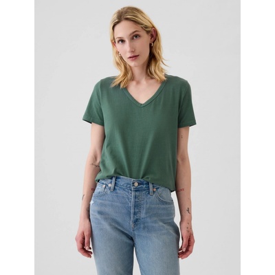 GAP Bavlněné tričko Vintage Zelená