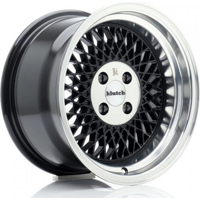 Klutch Wheels SL1 8.5x15 4x100 ET17 gloss black with Machined Lip