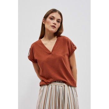 Moodo Блуза с V-образно деколте кафява Moodo Moodo | Kafyav | ЖЕНИ | XS