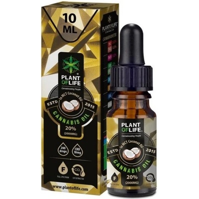 Plant Of Life CBD/CBG Kapky Kokosový olej s CBD 20% Fullspectrum 10 ml