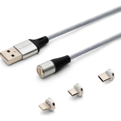 Savio CL-153 magnetický, USB 2.0, 1m, šedý