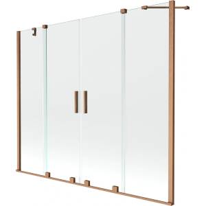 Mexen Velar Разтегаем двукрилен параван за вана Duo 200 x 150 cm, прозрачен, (896-200-000-02-65)