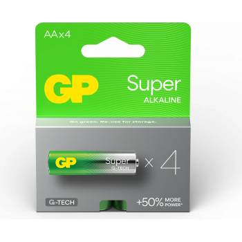 GP Batteries Алкална батерия gp super lr6 aa, 4 бр. в опаковка, 1.5v, gp15a (gp-ba-15a21-sb4)