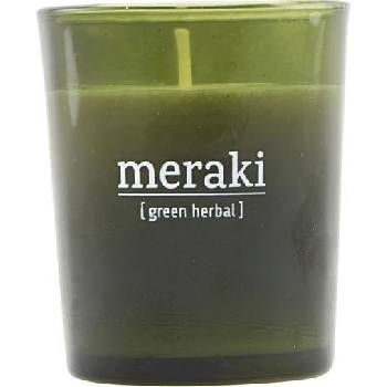 Meraki Ароматна свещ Meraki Green Herbal в зелено стъкло малка (308150051)