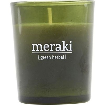 Meraki Ароматна свещ Meraki Green Herbal в зелено стъкло малка (308150051)