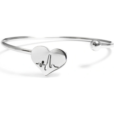 BM Jewellery Luxusní pevný náramek srdce S1044050
