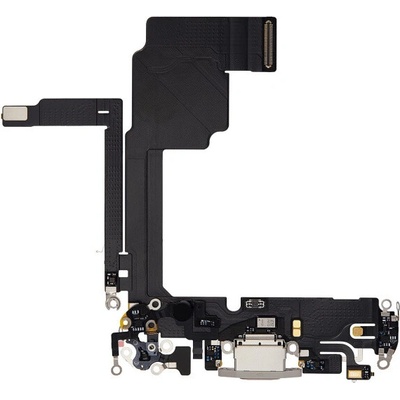 AppleKing nabíjecí a audio flex konektor pro iPhone 15 Pro - bílý titan