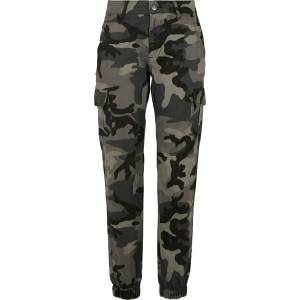 Urban Classics Дамски карго панталон в сив камуфлажен цвят Urban Classics Ladies High Waist Camo Cargo Pants MODEL119 SALE - , размер 28