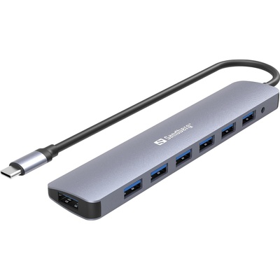 Sandberg USB-C to 7 x USB 3.0 Hub - Хъб (136-40)
