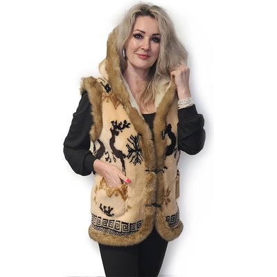 Ovčí Věci dámská vesta Lux s kapucí