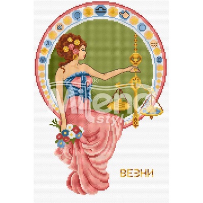 Milena Style Зодия Везни - гоблен със схема конци Ariadna Кръстат бод