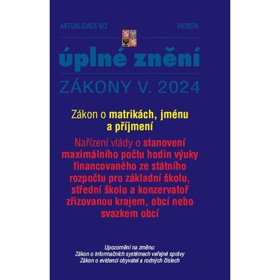 Aktualizace V/2 Zákon o matrikách, jménu a příjmení