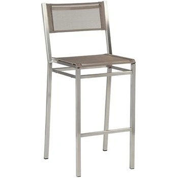 Barlow Tyrie Nerezová barová židle Equinox, 47x52x106 cm, rám nerez, výplet textilen platinum