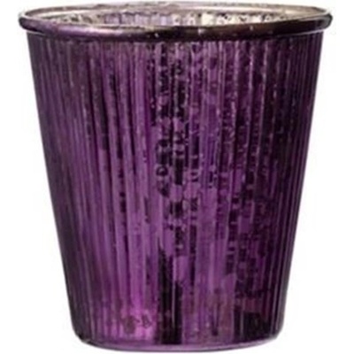Svícen Broste LALLY fialová+champagne 10 cm