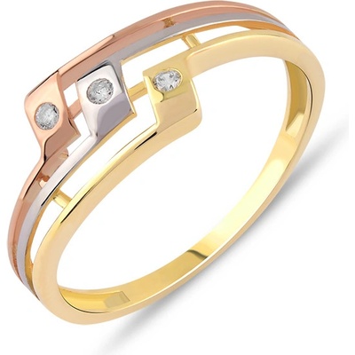 Lillian Vassago prsten z kombinovaného zlata se zirkony LLV06 GR146