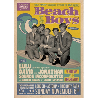 Plagát, Obraz - The Beach Boys - Live in London, 59.4 × 84.1 cm